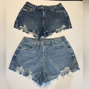 Aerie Blue Distressed Jean Shorts (Bundle of 2)